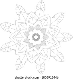 Circular pattern in form of mandala with flower for Henna, Mehndi, tattoo, decoration. Decorative ornament in ethnic oriental style. Outline doodle hand draw vector illustration.