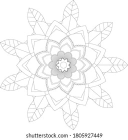 Circular pattern in form of mandala with flower for Henna, Mehndi, tattoo, decoration. Decorative ornament in ethnic oriental style. Outline doodle hand draw vector illustration.