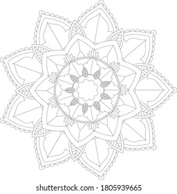 Circular pattern in form of mandala with flower for Henna, Mehndi, tattoo, decoration. Decorative ornament in ethnic oriental style. Outline doodle hand draw vector illustration.