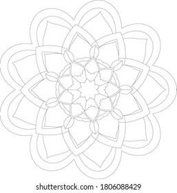 Circular pattern in form of mandala with flower for Henna, Mehndi, tattoo, decoration. Decorative ornament in ethnic oriental style. Outline doodle hand draw vector illustration.
