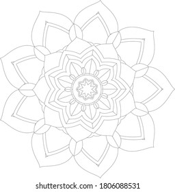 Circular pattern in form of mandala with flower for Henna, Mehndi, tattoo, decoration. Decorative ornament in ethnic oriental style. Outline doodle hand draw vector illustration.