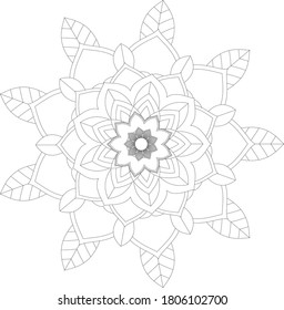 Circular pattern in form of mandala with flower for Henna, Mehndi, tattoo, decoration. Decorative ornament in ethnic oriental style. Outline doodle hand draw vector illustration.
