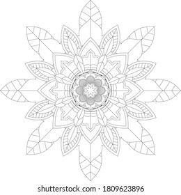 Circular pattern in form of mandala with flower for Henna, Mehndi, tattoo, decoration. Decorative ornament in ethnic oriental style. Outline doodle hand draw vector illustration.