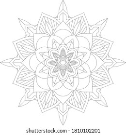 Circular pattern in form of mandala with flower for Henna, Mehndi, tattoo, decoration. Decorative ornament in ethnic oriental style. Outline doodle hand draw vector illustration.