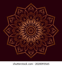 Circular pattern in the form of mandala with flower for henna mandala tattoo decoration