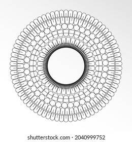 Patrón circular en forma de mandala con flor para la decoración del tatuaje de henna mandala