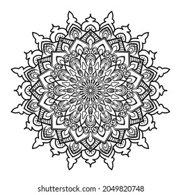 Circular pattern in the form of mandala with flower for henna mandala tattoo decoration