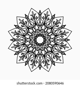 Circular pattern in the form of mandala with flower for henna mandala tattoo decoration.