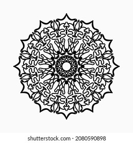 Circular pattern in the form of mandala with flower for henna mandala tattoo decoration.