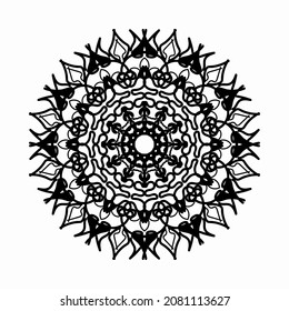 Circular pattern in the form of mandala with flower for henna mandala tattoo decoration. EPS 10