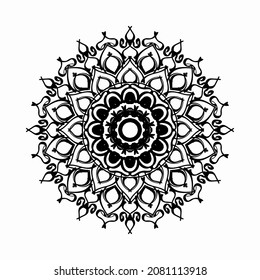 Circular pattern in the form of mandala with flower for henna mandala tattoo decoration. EPS 10
