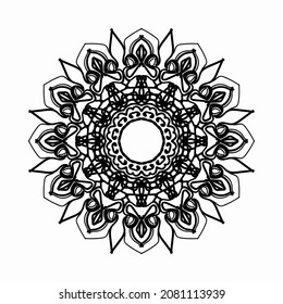 Circular pattern in the form of mandala with flower for henna mandala tattoo decoration. EPS 10