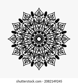 Circular pattern in the form of mandala with flower for henna mandala tattoo decoration