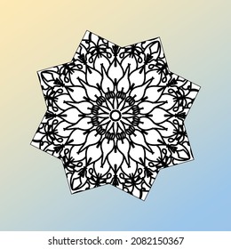 Circular pattern in the form of mandala with flower for henna mandala tattoo decoration.