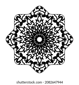 Circular pattern in the form of mandala with flower for henna mandala tattoo decoration