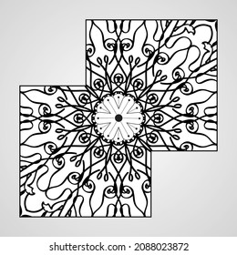 Circular pattern in the form of mandala with flower for henna mandala tattoo decoration.