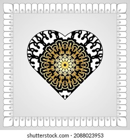 Circular pattern in the form of mandala with flower for henna mandala tattoo decoration.