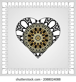 Circular pattern in the form of mandala with flower for henna mandala tattoo decoration.