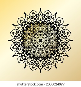 Circular pattern in the form of mandala with flower for henna mandala tattoo decoration.