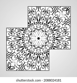 Circular pattern in the form of mandala with flower for henna mandala tattoo decoration.