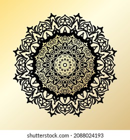 Circular pattern in the form of mandala with flower for henna mandala tattoo decoration.