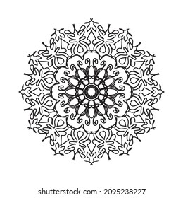 Circular pattern in the form of mandala with flower for henna mandala tattoo decoration.