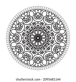 Circular pattern in the form of mandala with flower for henna mandala tattoo decoration