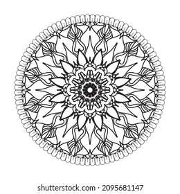 Circular pattern in the form of mandala with flower for henna mandala tattoo decoration