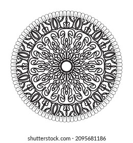 Circular pattern in the form of mandala with flower for henna mandala tattoo decoration