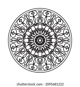 Patrón circular en forma de mandala con flor para la decoración del tatuaje de henna mandala