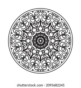 Circular pattern in the form of mandala with flower for henna mandala tattoo decoration