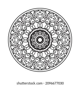Circular pattern in the form of mandala with flower for henna mandala tattoo decoration