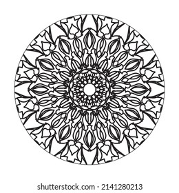Circular pattern in the form of mandala with flower for henna mandala tattoo decoration