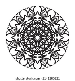 Circular pattern in the form of mandala with flower for henna mandala tattoo decoration
