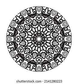 Circular pattern in the form of mandala with flower for henna mandala tattoo decoration