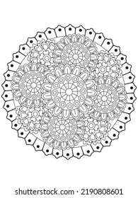Circular pattern in the form of mandala with flower for henna.
