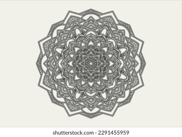 Circular pattern in form of mandala with flower for Henna, Mehndi, tattoo, decoration. Decorative ornament in ethnic oriental style. Outline doodle hand draw vector illustration.