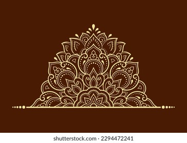 Circular pattern in form of mandala with flower for Henna, Mehndi, tattoo, decoration. Decorative ornament in ethnic oriental style. Outline doodle hand draw vector illustration.