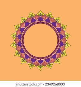 Circular pattern in form of mandala with flower for Henna, tattoo, decoration. Decorative ornament in ethnic oriental style. Hand drawn background. Islam, Arabic, Indian. Mandalas for coloring book.