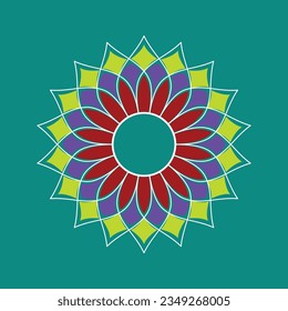 Circular pattern in form of mandala with flower for Henna, tattoo, decoration. Decorative ornament in ethnic oriental style. Hand drawn background. Islam, Arabic, Indian. Mandalas for coloring book.