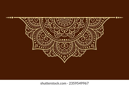 Circular pattern in form of mandala with flower for Henna, Mehndi, tattoo, decoration. Decorative ornament in ethnic oriental style. Outline doodle hand draw vector illustration.