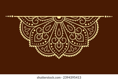 Circular pattern in form of mandala with flower for Henna, Mehndi, tattoo, decoration. Decorative ornament in ethnic oriental style. Outline doodle hand draw vector illustration.