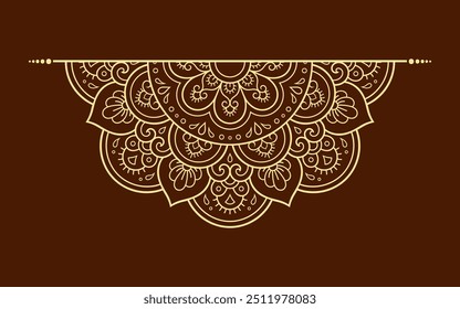 Circular pattern in form of mandala with flower for Henna, Mehndi, tattoo, decoration. Decorative ornament in ethnic oriental style. Outline doodle hand draw vector illustration.