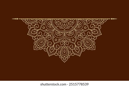 Circular pattern in form of mandala with flower for Henna, Mehndi, tattoo, decoration. Decorative ornament in ethnic oriental style. Outline doodle hand draw vector illustration.