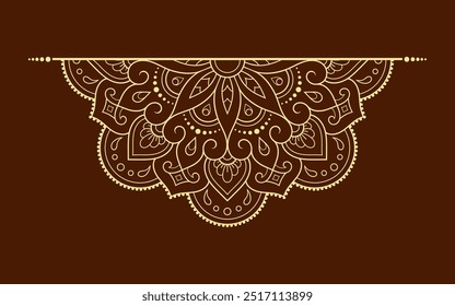 Padrão circular em forma de mandala com flor para Henna, Mehndi, tatuagem, decoração. Ornamento decorativo em estilo oriental étnico. Contorno mão rabiscar desenhar ilustração vetorial.