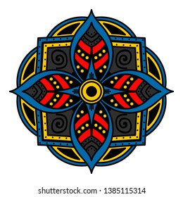 Circular pattern in form of mandala for greeting card, phone case print