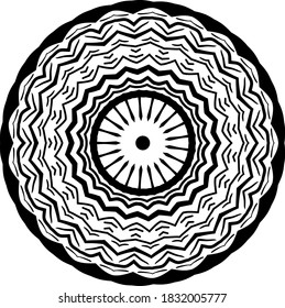 Circular pattern in form of mandala for greeting card, case print, etc. Abstract patterns. Mandala pattern black and white. Vector illustration