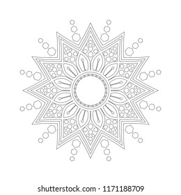 Circular pattern in form of mandala. Henna, Mehndi, tattoo, decoration, Islam, Arabic, Indian, turkish, pakistan, chinese, ottoman motifs