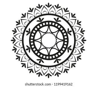 Circular pattern in form of mandala for henna. Mehndi.