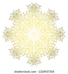 Circular pattern in form of mandala for Henna, Mehndi, tattoo, decoration. Decorative ornament in ethnic oriental style. Coloring book page. Vector illustration. Clipart for your design easy to use